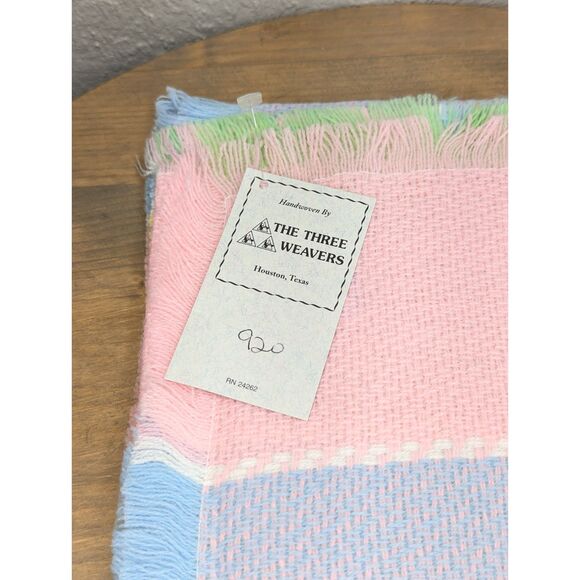 NEW Vtg Three Weavers Unisex Handwoven Baby Blanket 36 x 38 Cottagecore Acrylic - Picture 5 of 7